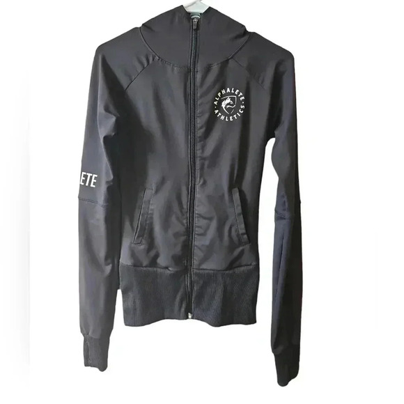 Alphalete Performance Black Zip Up Hooded Jacket Medium - Picture 2 of 9